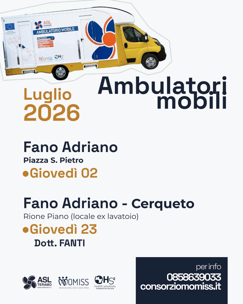 Ambulatorio mobile ASL luglio 2026